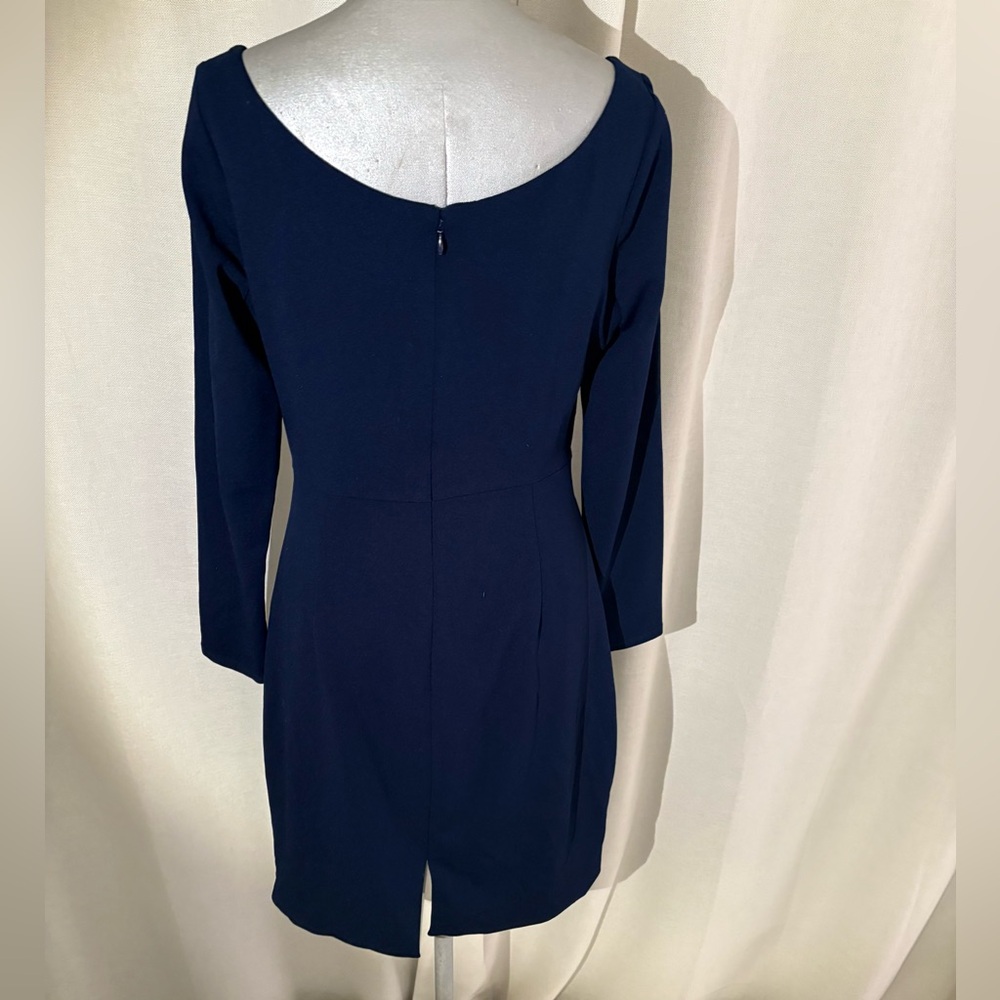 Dress The Population Jade Cut Out Long Sleeves  Cocktail Mini Dress Navy large - Picture 10 of 11